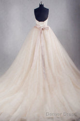 Hot Strapless Tulle Ball Gown Wedding Dresses Lace Up Back